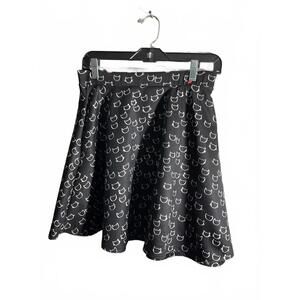 Hot Topic Novelty Print Black Skirt with White Cat Print XL